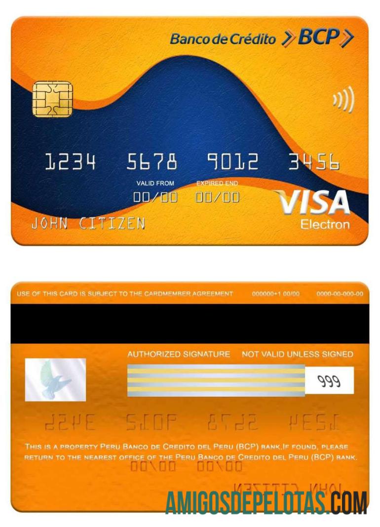 Peru Banco De Credito Del Peru (BCP) Bank Visa Electron Card example